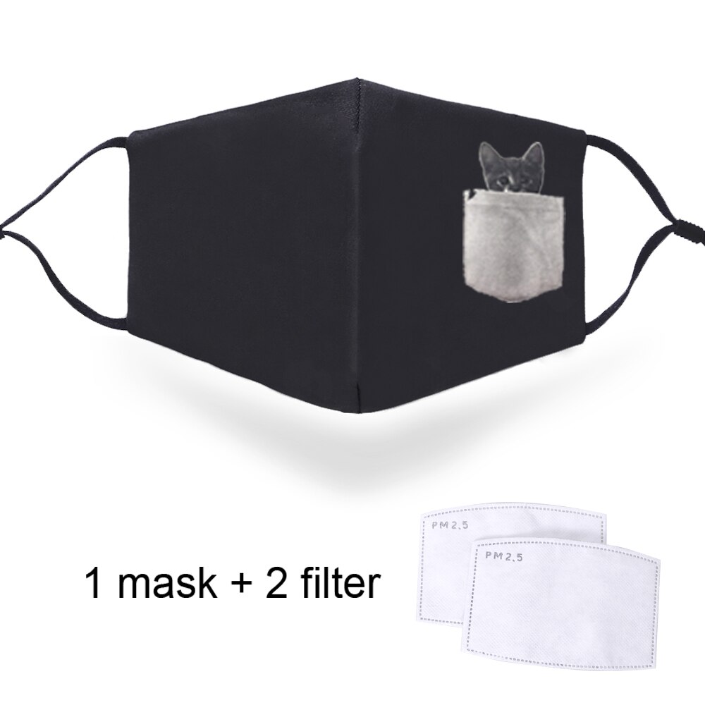 Máscaras de dibujos animados de con estampado Kawaii antipolvo para hombre y mujer, máscaras gruesas reutilizables y resistentes al viento de gran: C0181