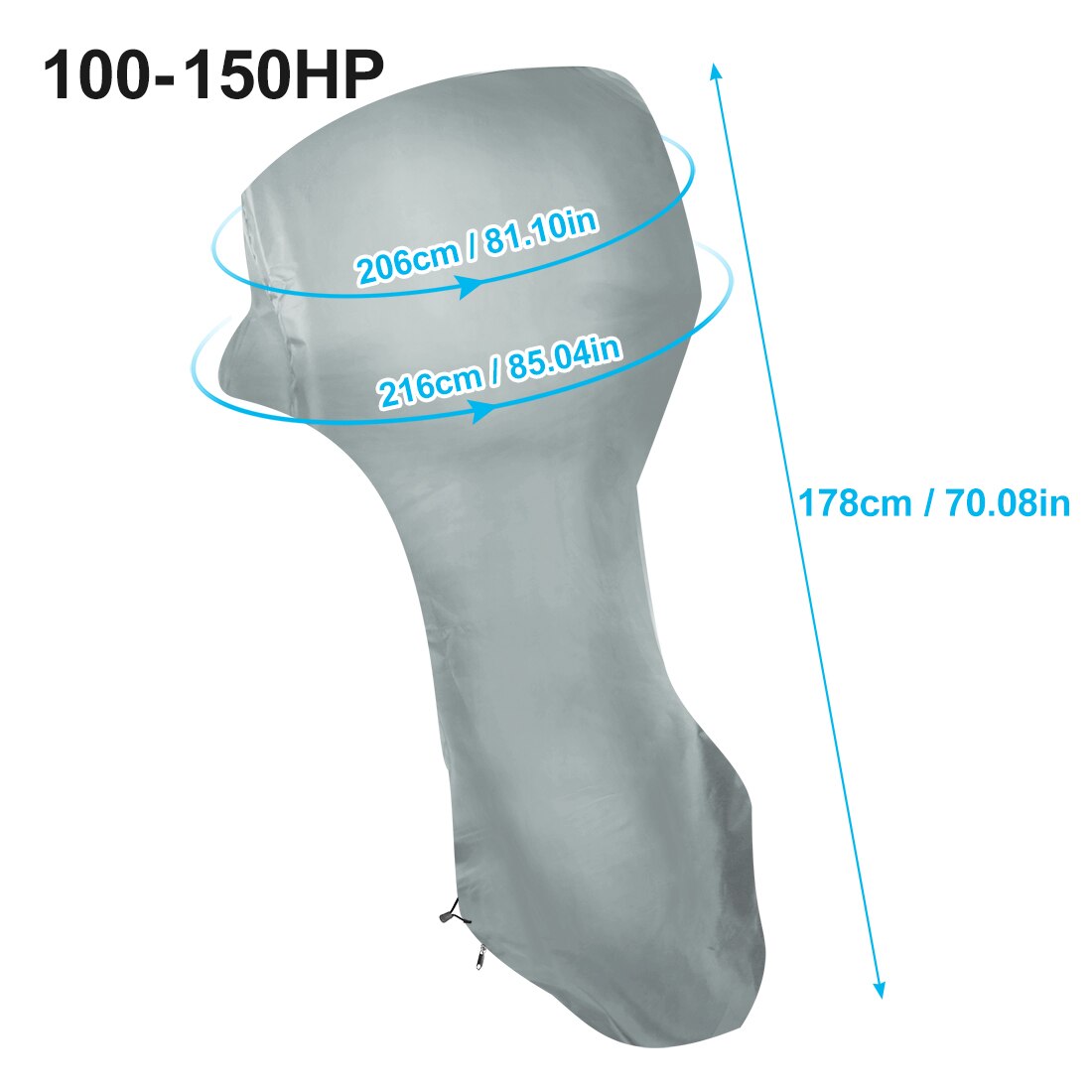 Full Boat Outboard Engine Cover 6-225HP Waterproof Dust Rain Sun UV Resistant 600D Oxford Cloth PVC Outboard Motor Cover