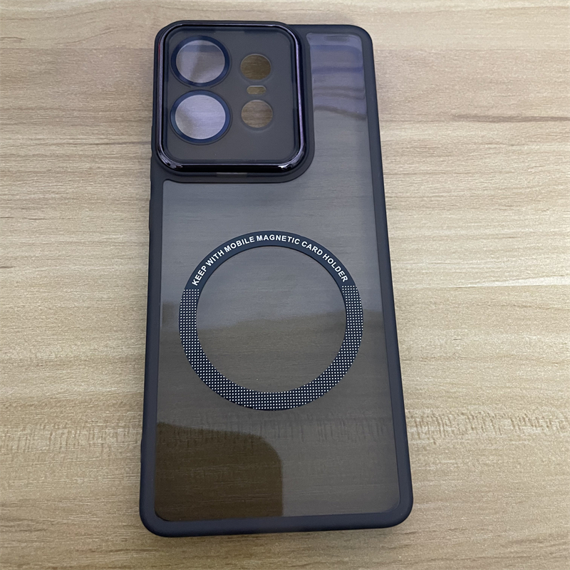 Luxury Transparent Magnetic Protect Case for Moto Edge 50 Fusion Pro 40 NEO G85 G60 G40 G64 G34 G24 G14 G04 5G TPU Soft Cover: ABS / black