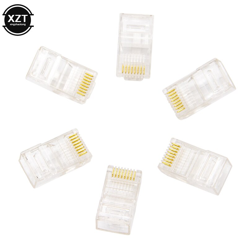 50Pcs/100 Stks/partij RJ45 RJ-45 Ethernet Kabels Module Plug Network Connector Voor Utp Cat5 Cat5e Netwerk Kabel Kristal 8P8C Heads