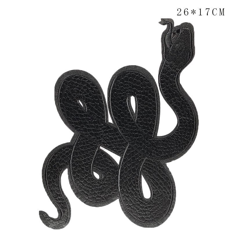 1 Pcs Grote Stickers Voor Kleding Patches Snake Borduren Patch Diy Patches Voor Kleding Applique Borduurwerk Dark Patches
