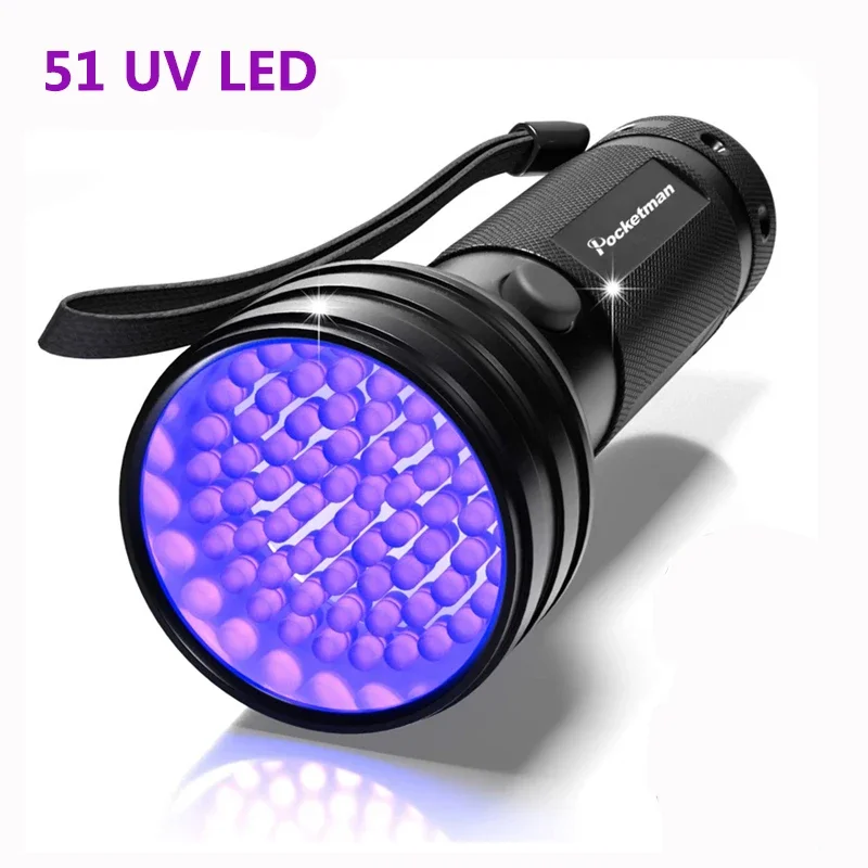 12/21/51 LED tragbare UV-Taschenlampe, Schwarzlicht, 395 NM, UV-Taschenlampe, Schwarzlicht-Detektor für Hundeurin, Haustierflecken und Bettwanzen: 4w