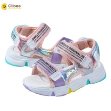Clibee 2021 nowości obuwie dziecięce dziewczęce sandały sportowe moda dziecięca muti-kolorowe letnie klapki przypadkowi buty na plażę 26-31: różowy / 31