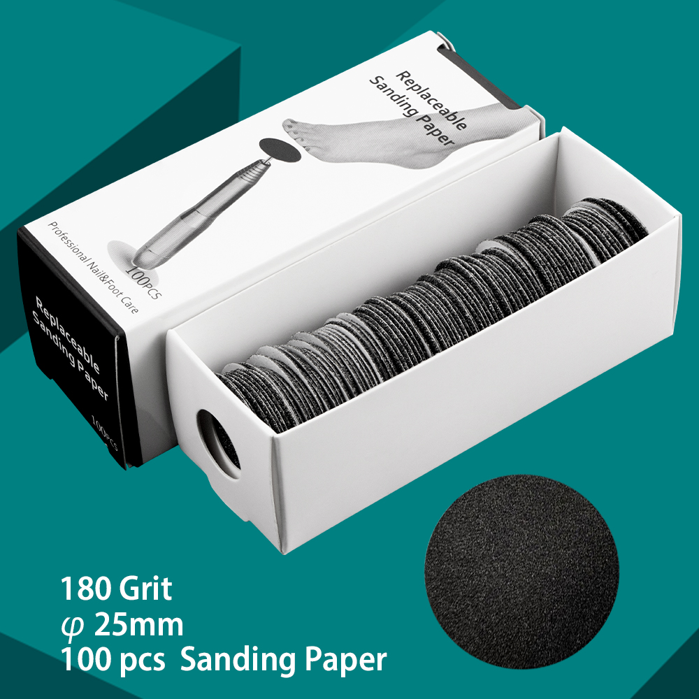 Papel de lija reemplazable para pedicura, herramienta para quitar callos y cutículas, Lima eléctrica para pies, herramientas de pedicura de piel muerta dura, 100 Uds.: Rosa