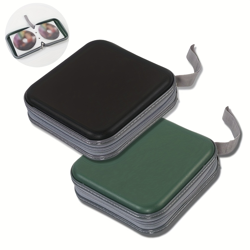 40 CD/DVD Hard Case Wallet w/Zipper, Durable Portable Plastic Storage for Car/Home/Travel, Non-Slip