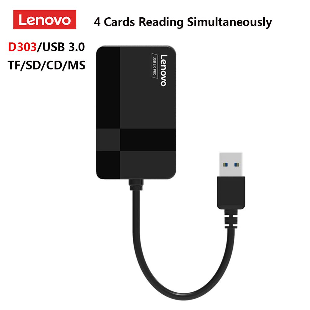 For Lenovo D302/D303 USB 3.0 Digital Card Reader 4 in 1 Multifunction TF CF MS SD Secure Memory Card Reader for PC Laptop: D303 USB3.0
