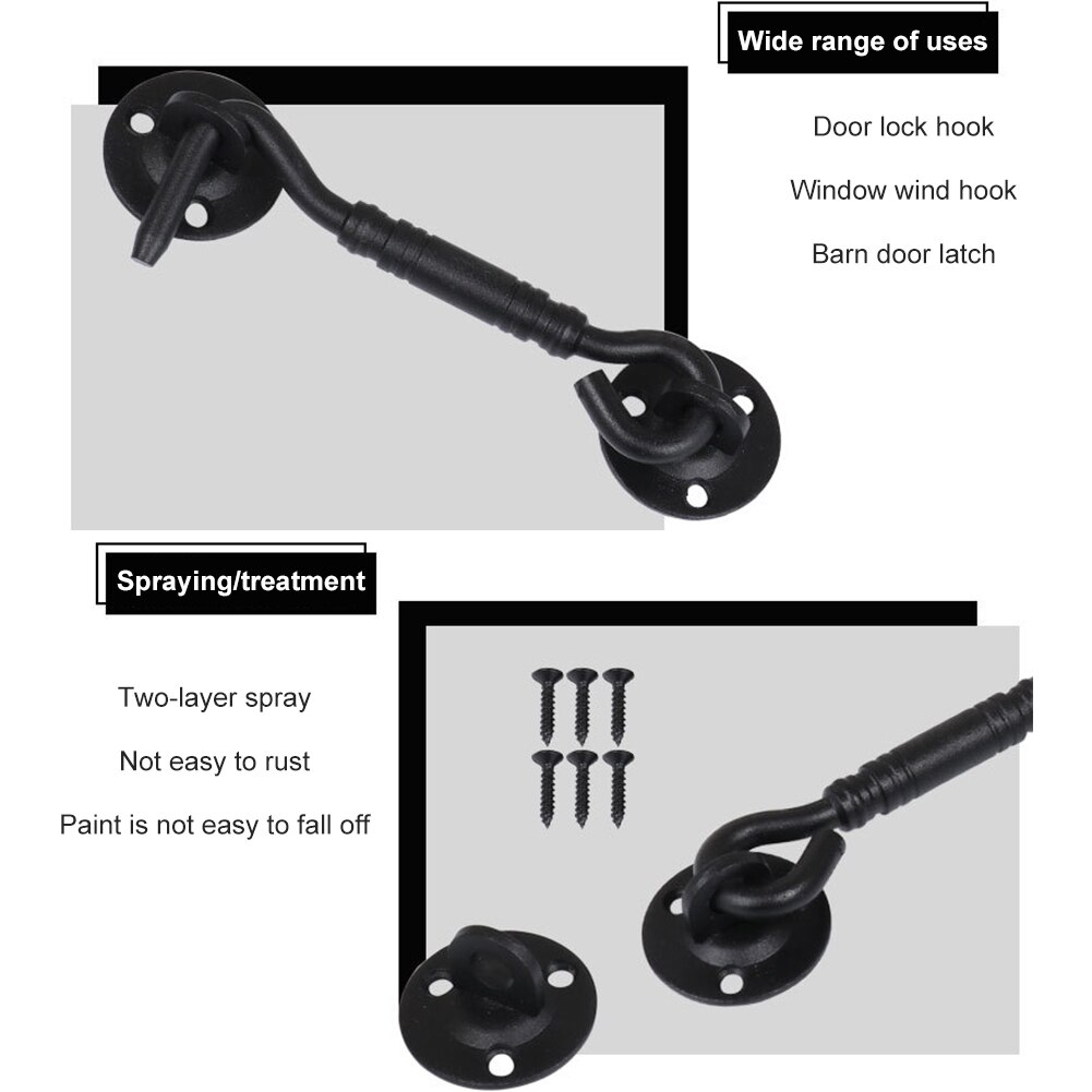 4inch Bedroom Stainless Steel Cabin Garage Barn Door Lock Hook Eye Latch Rustic