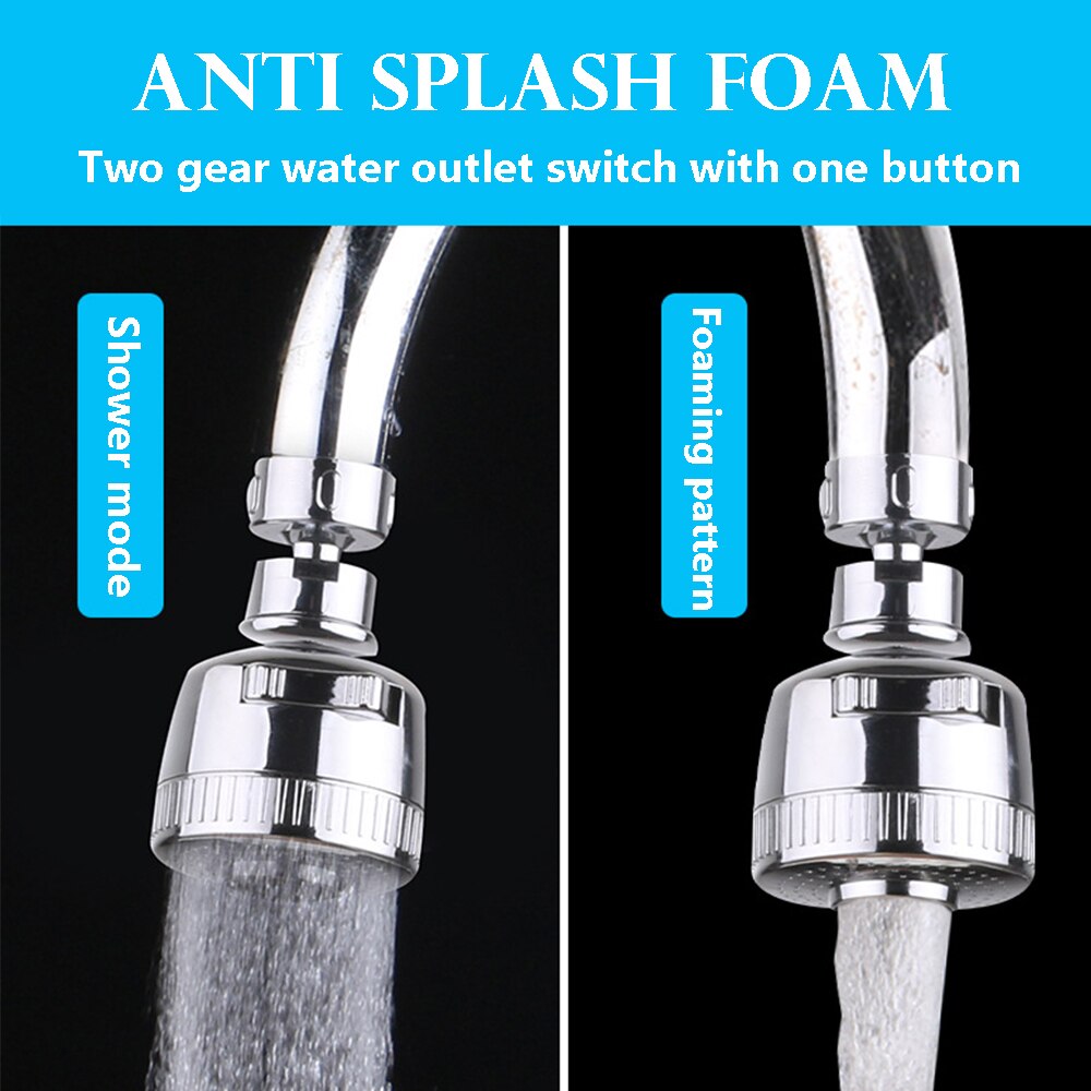 Stainless Steel Adjustable Faucet Nozzle Faucet Water Saving Filter Shower Bracket Universal Foamer Bathroom Shower