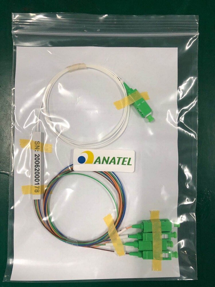 1x4 10 teile/los PLC SC/APC SM 0,9mm Stahl Rohr FTTH Fiber Optik PLC Splitter 1m SC APC Upc-anschluss 1:4 Stecker