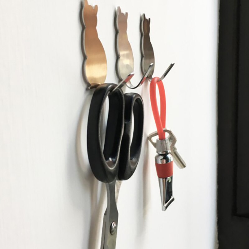 2 st självhäftande krokar kattmönster förvaringshållare för badrum kök hängare pinne på vägg hängande dörr kläder handdukställ