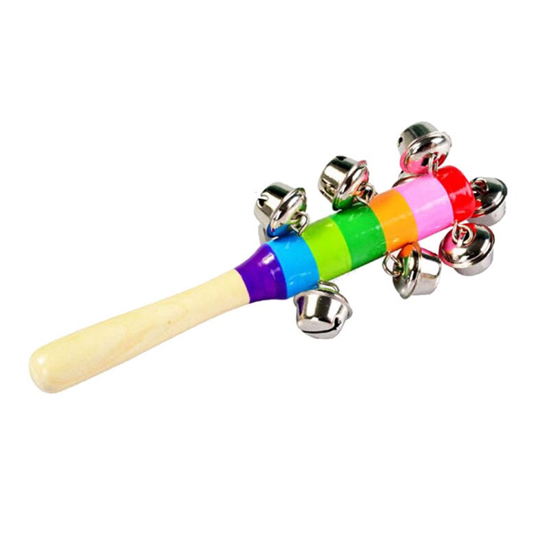 Kleurrijke houten bel 10 percussie reeks rinkelen orff-instrumenten Baby Rammelaars veiligheid noice maker voor baby geluid