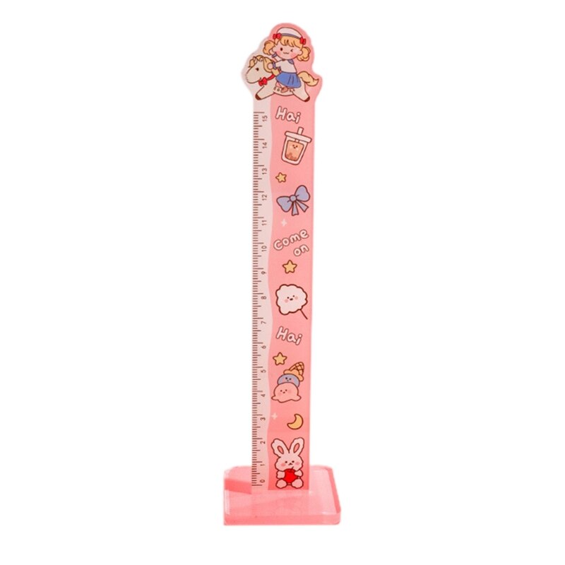 Plastic Ruler Straight Ruler Plastic Measuring Tool Compatible with Student School Office Blue/Pink/Red/Yellow: PK