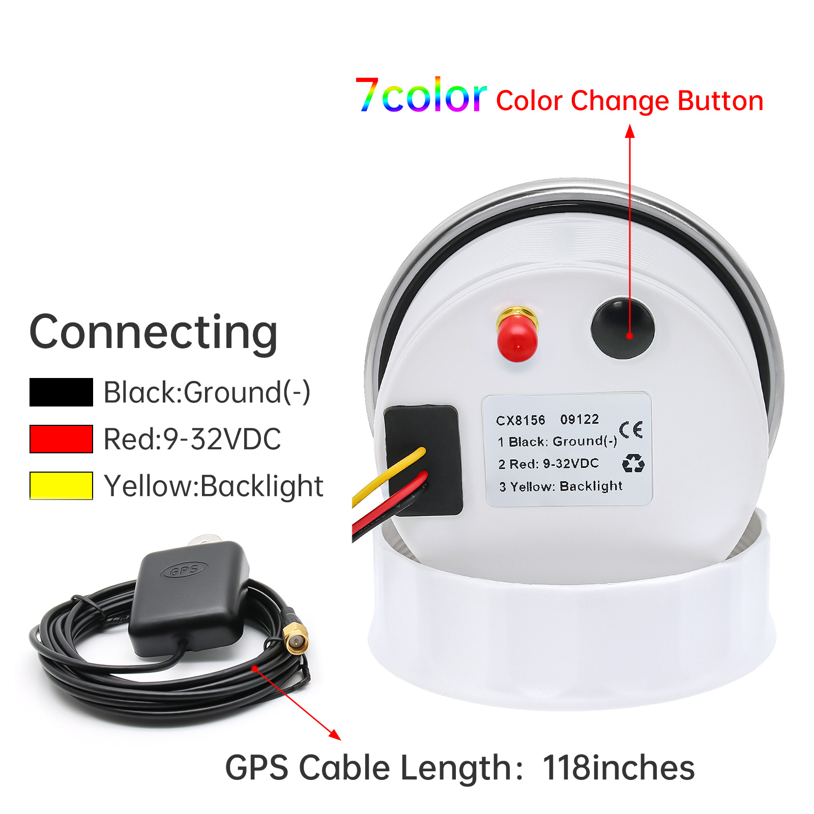 Universal 85 MM GPS Tacho Gauge 7 Farbe Led-hintergrundbeleuchtung Für Motorrad Marine Boot Lkw 60 Kmh 200 Kmh geschwindigkeit Gauge Meter
