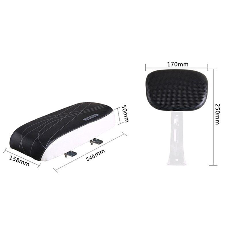 Bicycle Rear Seat Cycling Bike Bicycle MTB Back Seat PU Leather Soft Cushion Rack Seat Children Seat with Back Rest Accessiories