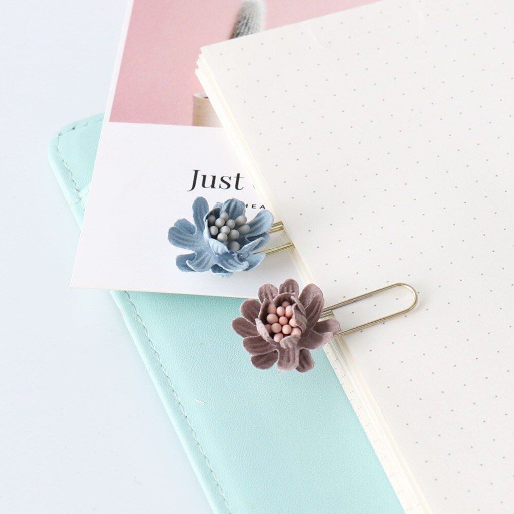 TUTU 6 stks/doos bloem Papier Clips De Papel Notes DIY Bookmark Metalen Bindmiddel Clips Vis Clips Notities Brief Paperclips h0255