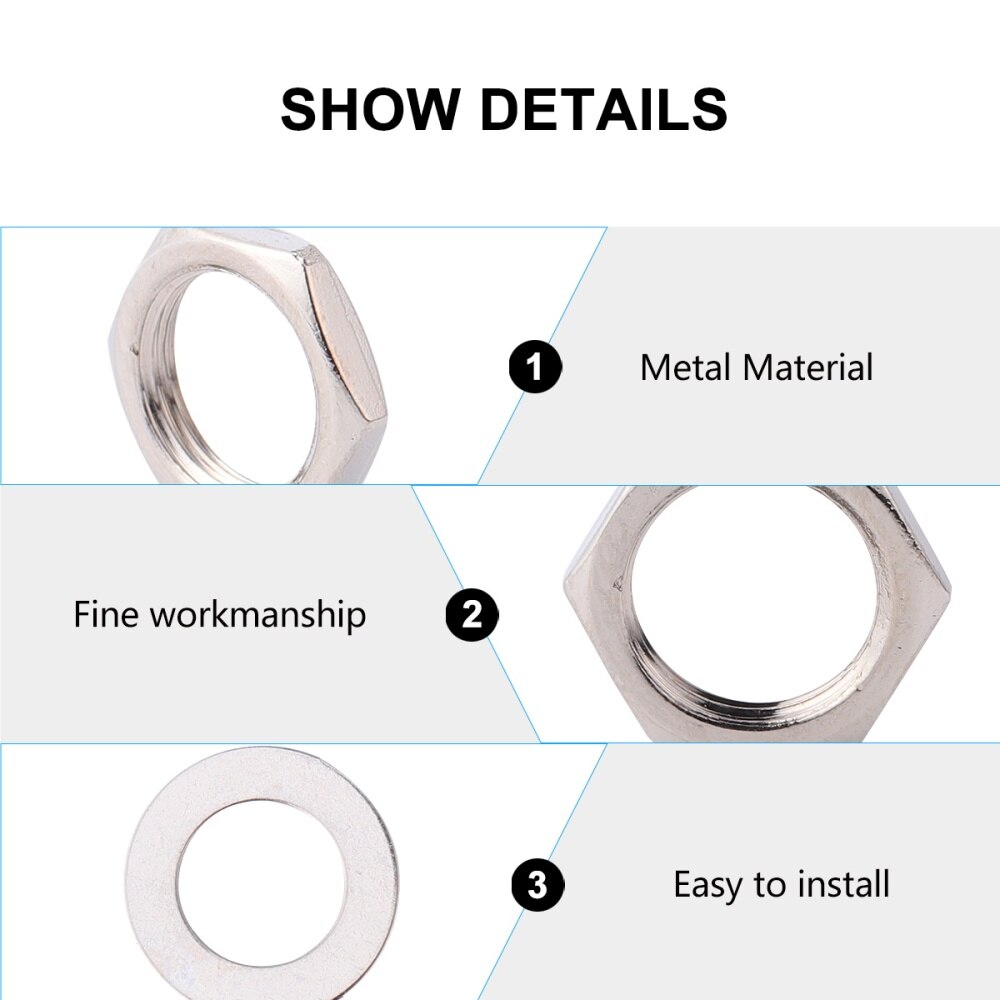40 pièces écrou de guitare joint potentiomètre écrou et joint petites pièces de guitare électrique en métal pour le Style de magasin à domicile M7