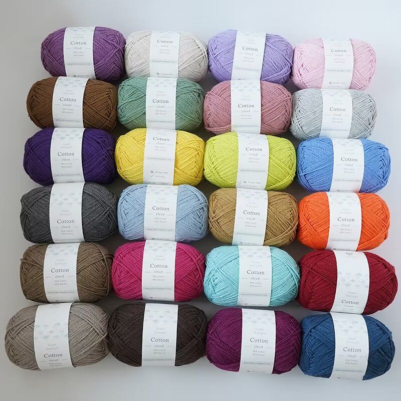 1mm Round Hollow Cotton Yarn Pure Cotton Genuine Cotton Hand Woven Yarn DIY Crochet Bag Crochet Yarn Knitting Thread