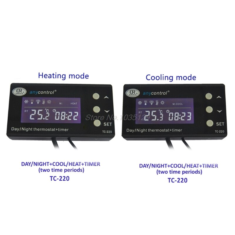 TC-220 0-50C jour/nuit sur OFF Thermostat numérique de Reptile avec régulateur de minuterie régulateur de température amphibien Animal