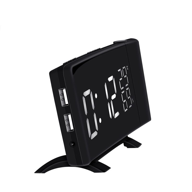 3-color projeção fm rádio relógio de mesa multifuncional com função snooze relógio de mesa com display de temperatura e umidade