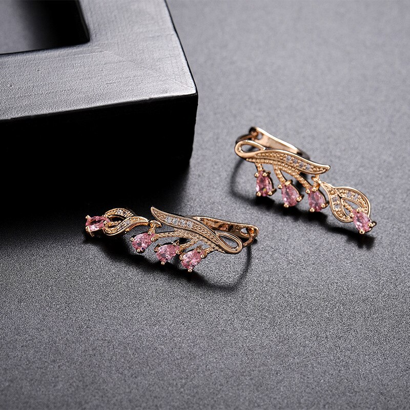 Kreatywna i prosta cyrkonia kolczyki, miedź inkrustowane pawi ogon, małe kolczyki, ładny kolor kolczyki, akcesoria fabryczne źródła