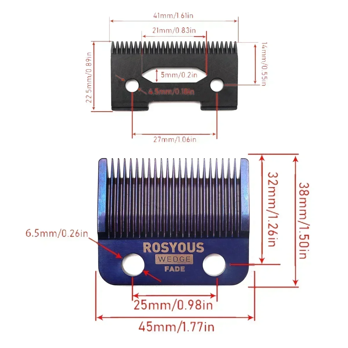 Wedge Fade Blades Vervanging Snijkop Tondeuse DLC Ultra Dunne Blade Trimmer voor Madeshow Kulilang M5(F) M10 R66 R77F