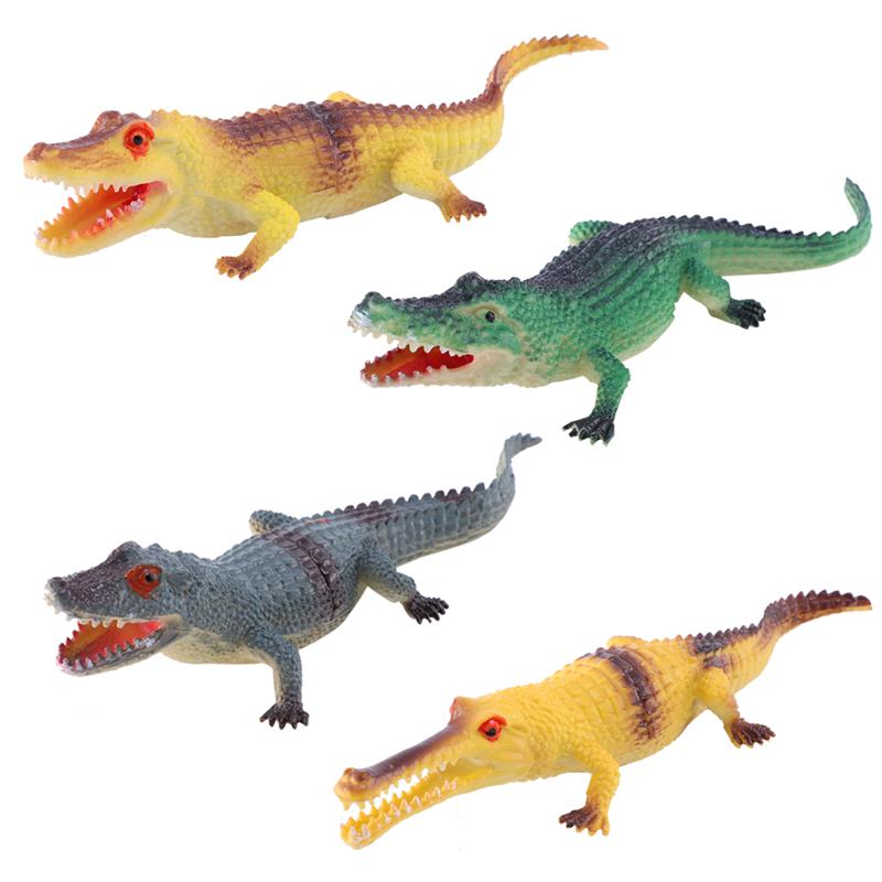 4 stk dyr figur figur legetøj alligator model tidlig uddannelse kognitivt legetøj pædagogisk legetøj til drenge piger børn småbørn