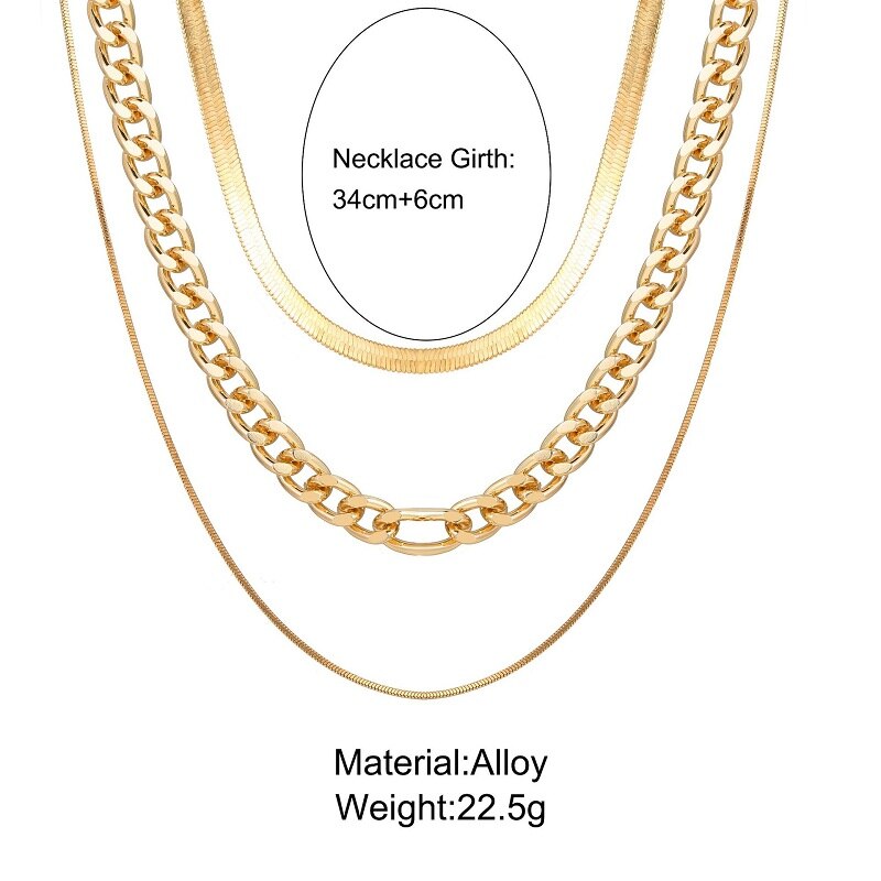 Gothic Punk Metal Multi Layer Dikke Ketting Choker Ketting Voor Vrouwen Mannen Gold Streetwear Sieraden Vrouwelijke Chocker Collier
