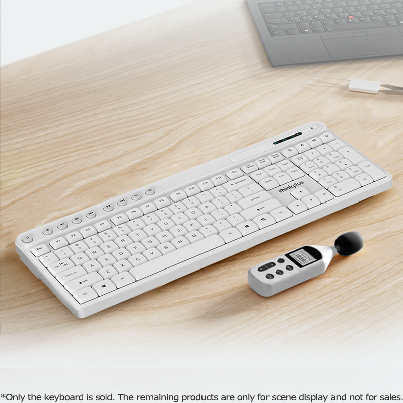 Thinkplus Wireless Light Sound Keyboard K225 Pro Lenovo 2.4G Waterproof Slim Colorful for PC Laptops Notebooks Working