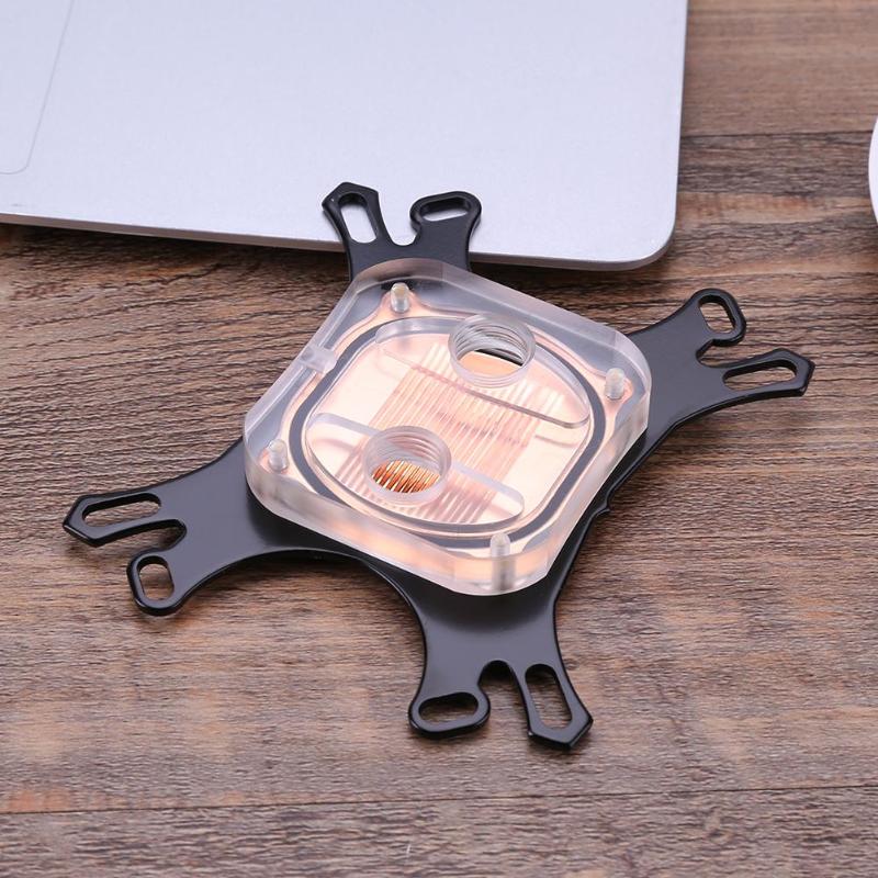 Transparante Cpu Water Block Waterblock Koperen Basis Cpu Waterkoeler Computer Pc Cooling Radiator Voor Intel Voor Amd Met Schroeven