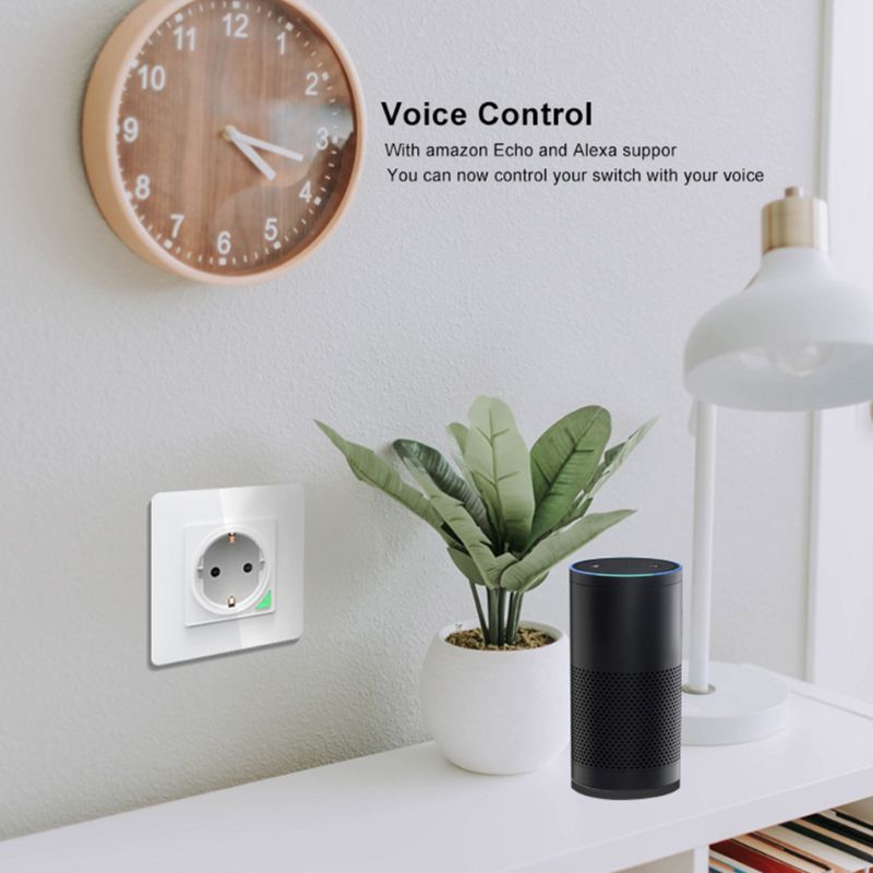 Smart WiFi Wall Socket Intelligent Remote Control EU 16A Wall Outlet Power Plug