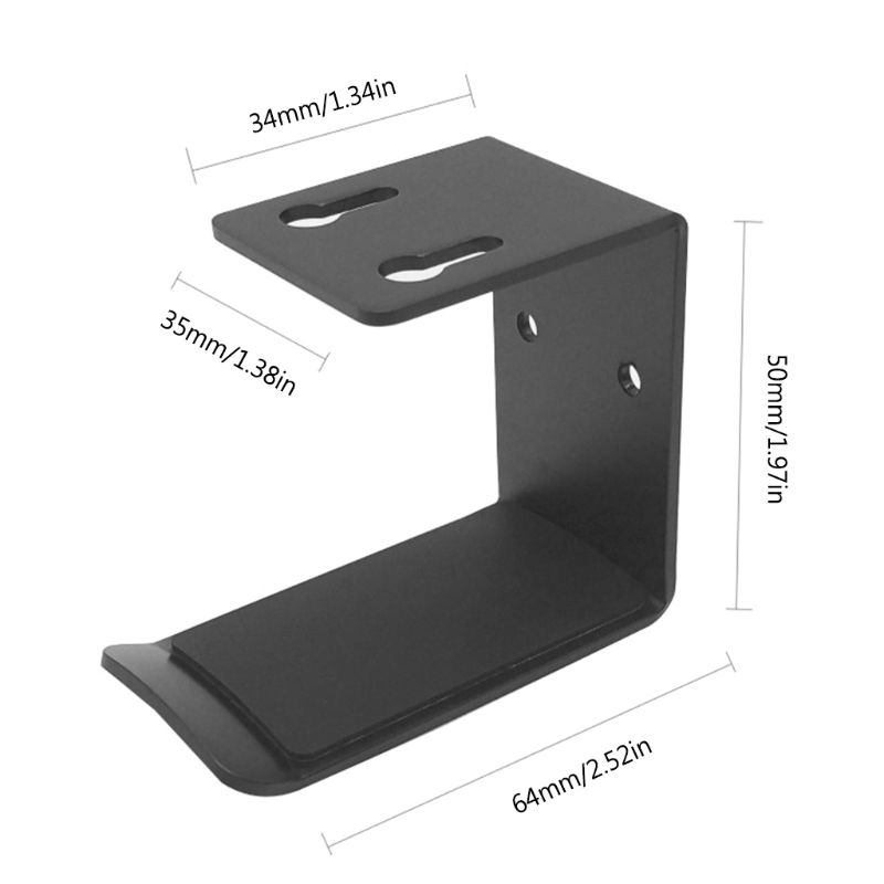 Aluminum Alloy Headphone Hanger Holder Wall Mount Headset Stand Desk Display Bracket Hanging Hook Earphone Rack: black