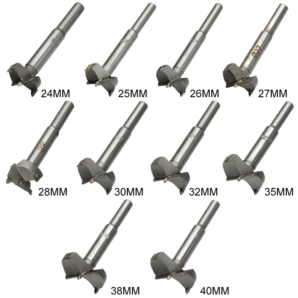 10mm-40mm Forstner Carbon Steel Boring Drill Bits Woodworking Self Centering Hole Saw Tungsten Carbide Wood Cutter Tools Set