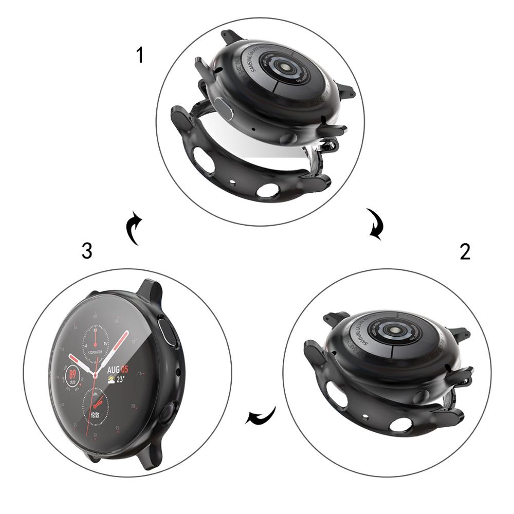 Voor Samsung galaxy watch actieve 2 40mm 44mm bumper volledige dekking zachte TPU siliconen Screen Protection cover galaxy watch case