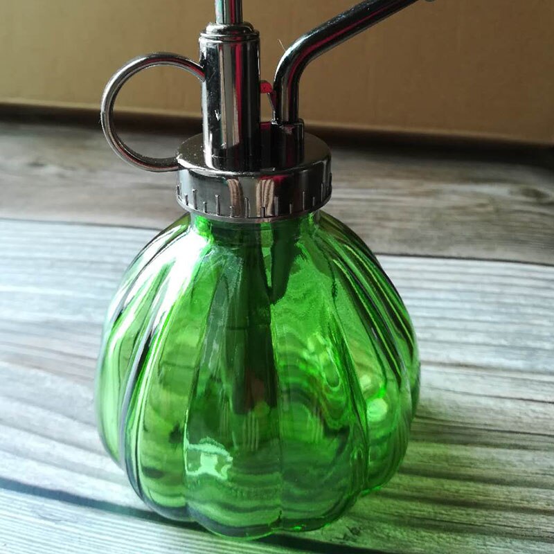 Växter blommor sprayflaska, vintage glas spray vattenkruka, pumpa färgglada sprayflaska: Grön