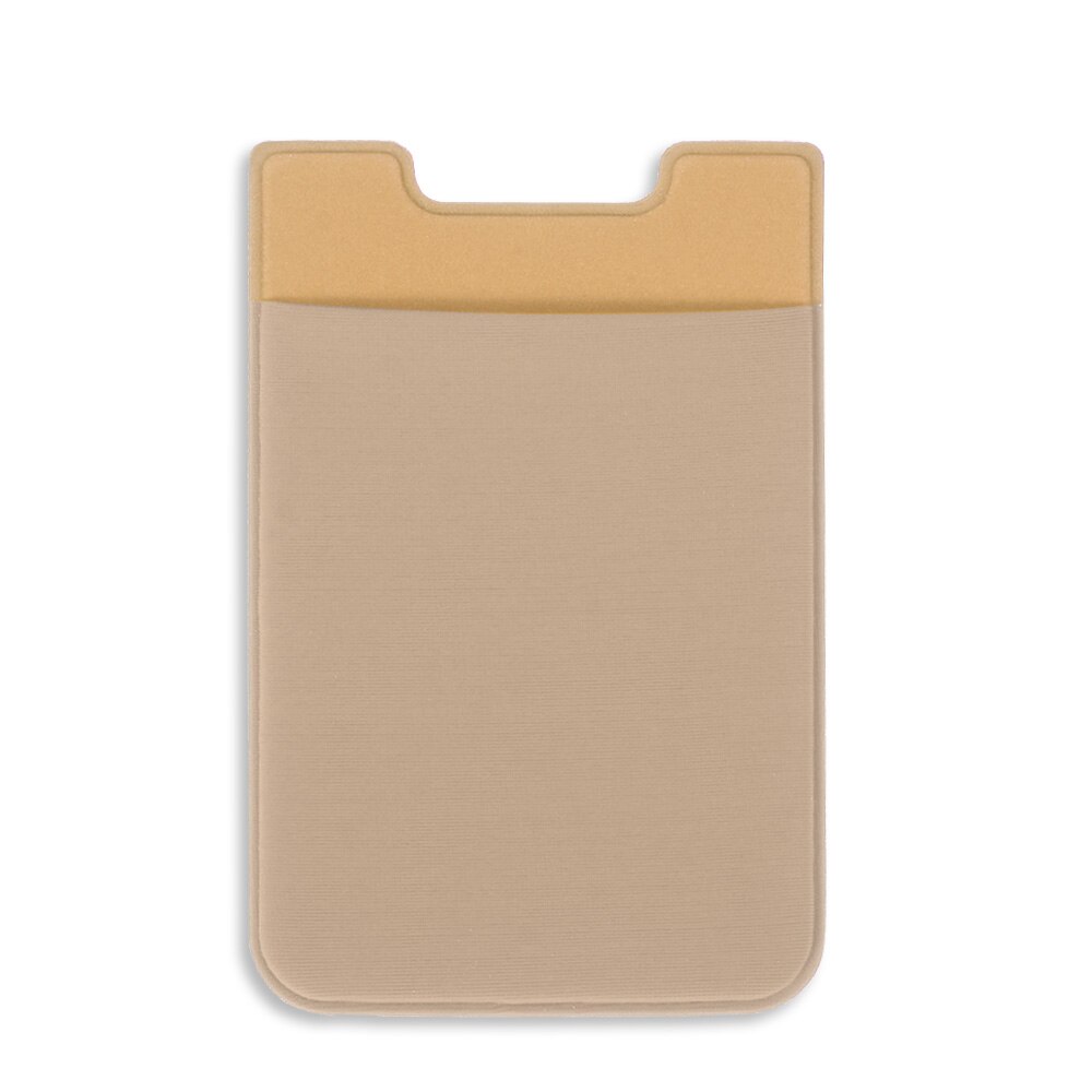 Universal auto-adhesivo elástico teléfono móvil cartera funda Stick On crédito ID tarjeta titular bolsillo autoadhesivo pegatina CardSleeve: yellow