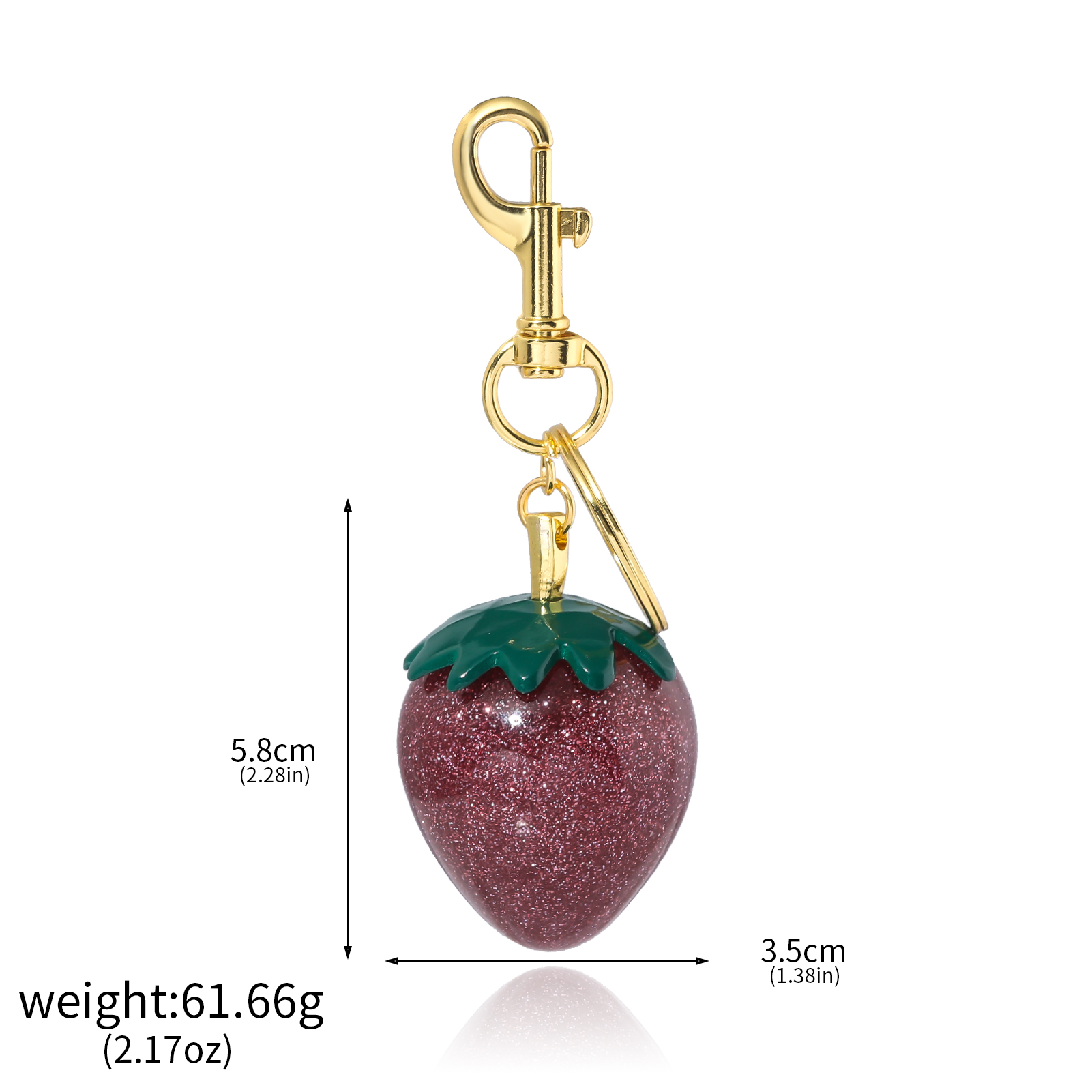 Delicious Red Cherry Keychain Summer Fruits Cherries Pendant Keyring For Women Men Jewelry Bag Key Accessories: Watermelon red