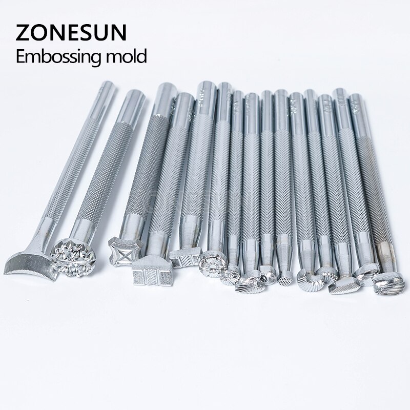 ZONESUN leather embossing kit Carving Printing Tool DIY Manual Leather Craft Stamps Art Pattern Leather Stamping Printing Tools