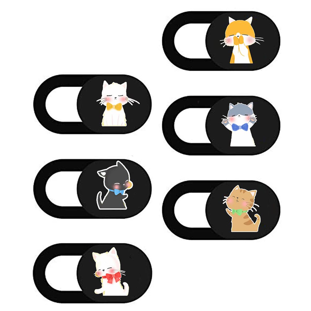 6 pcs laptop camera cover slide adorable pattern camera slide blocker protector: Default Title