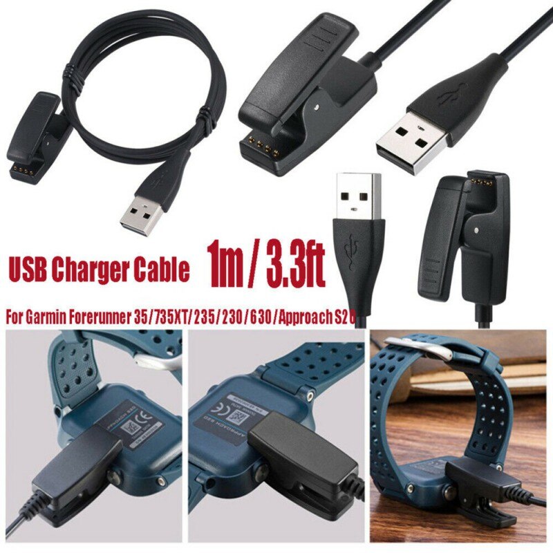 Usb Fast Charging Cable For Garmin Forerunner 735XT 235 230 630 Approach S20 Smart Watch Replacement Charger