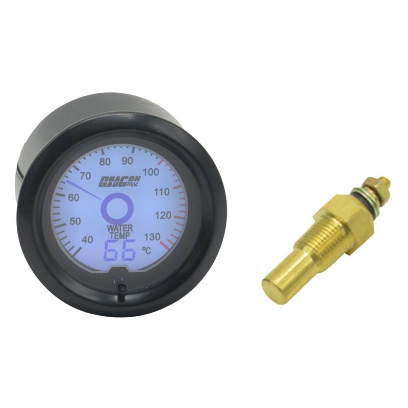 Dragon 2" 52mm Auto Car Water Temp Gauge 7 Colors Light LED Digital Temperature Mete Instrumentr 40~130 Celsius: Army Green