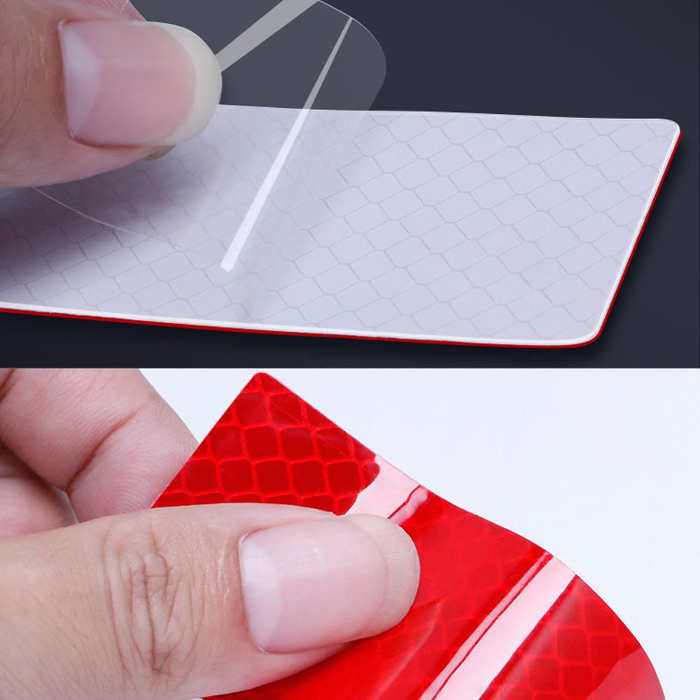 5pcs Anti-collision Car Reflective Sticker Auto Trunk Warning Strip Nano Tape For Driving Safety Luminous Car-styling Tapes