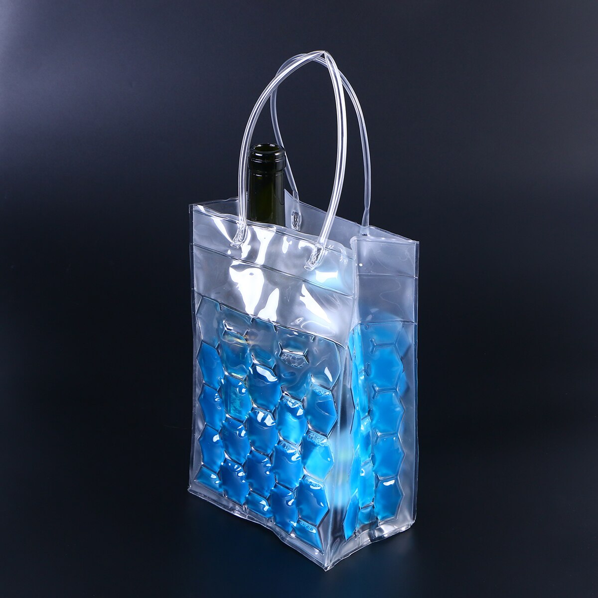 1pc 750ml Environmental Friendly PVC Wine Bottle Chill Cooler Ice Bag 4 Sides Wine Beer Gel Carrier Chilling 2 Bottles Capacity