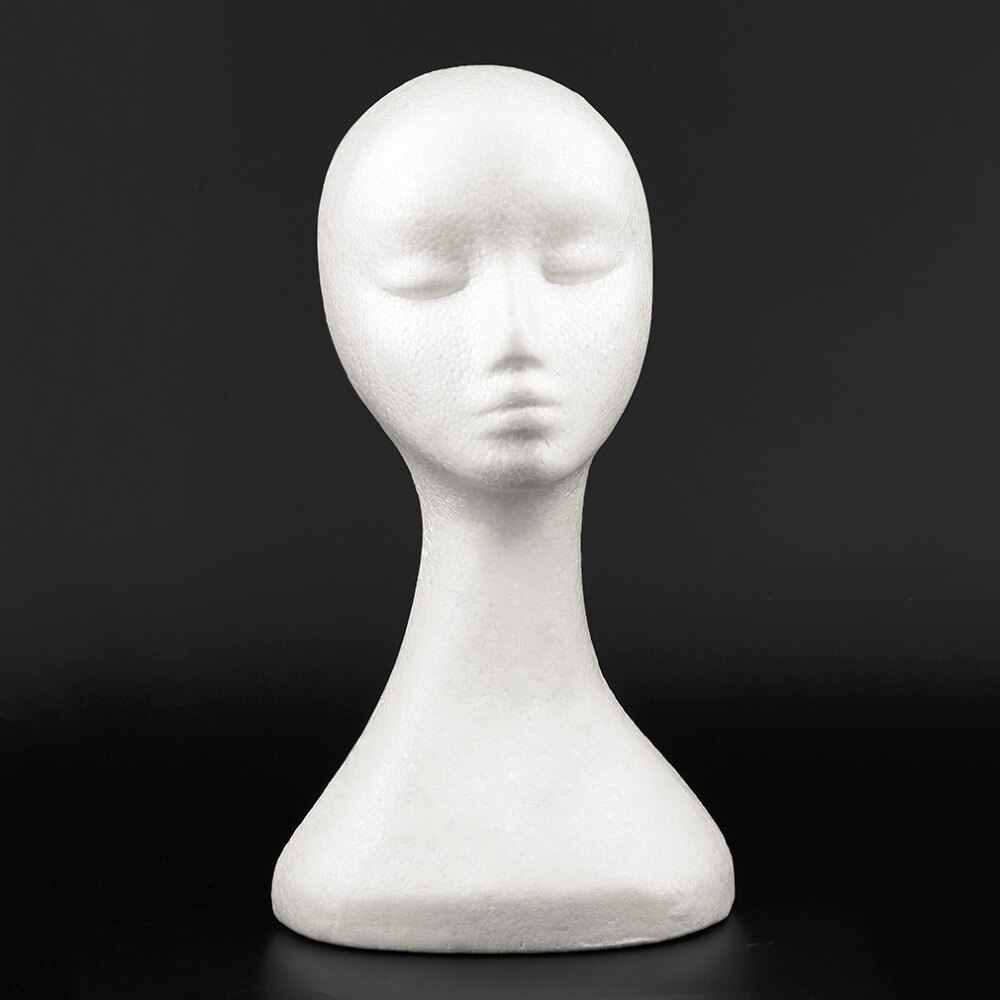 Vrouwelijke Mannelijke Mannequin Hoofd Wit Polystyreen Piepschuim Foam Hoofd Model Stand Pruik Haar Hoed Headset Display Stand Rack
