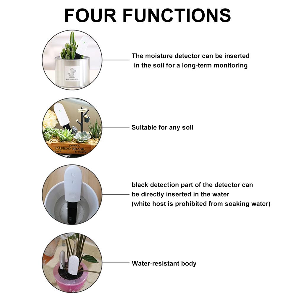 Soil Moisture Sensor Monitor Light Soil Hygrometer Humidity Plants Flowers Moist Testing Instrument With Waterproof Indicator