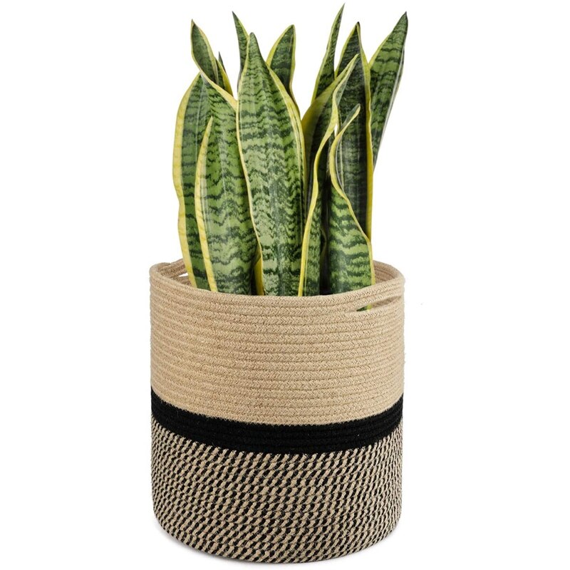 Plant Mand Moderne Geweven Mand Voor Bloempot Vloer Indoor Plantenbakken Organizer Mand Rustieke Home Decor