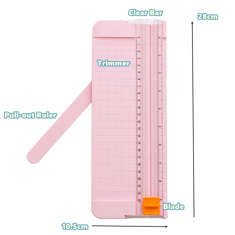 Mini Photo Paper Cutter with Pull-out Ruler Square Blade Carriage Knife Guillotine Color Cutting Board Trimmer for Journal A6680