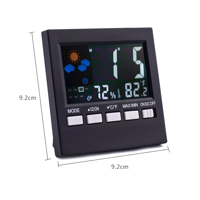 LCD Screen Temperature Clock Radio Sunrise Home Electronic LED Wall Digital Weather Desk Alarm Clock NOV99