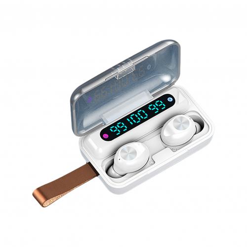 F9-11 TWS Wireless Bluetooth 5.0 Earphone with 2000mAh Charging Box Touch Control 9D Stereo Headphones Waterproof Sport Earbud: White