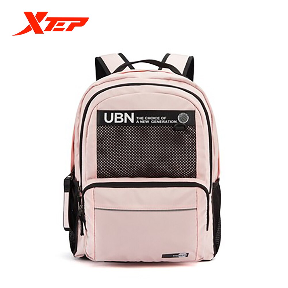 Xtep sports backpack backpack men and women the same style travel bag sports leisure backpack 880337110019: pink