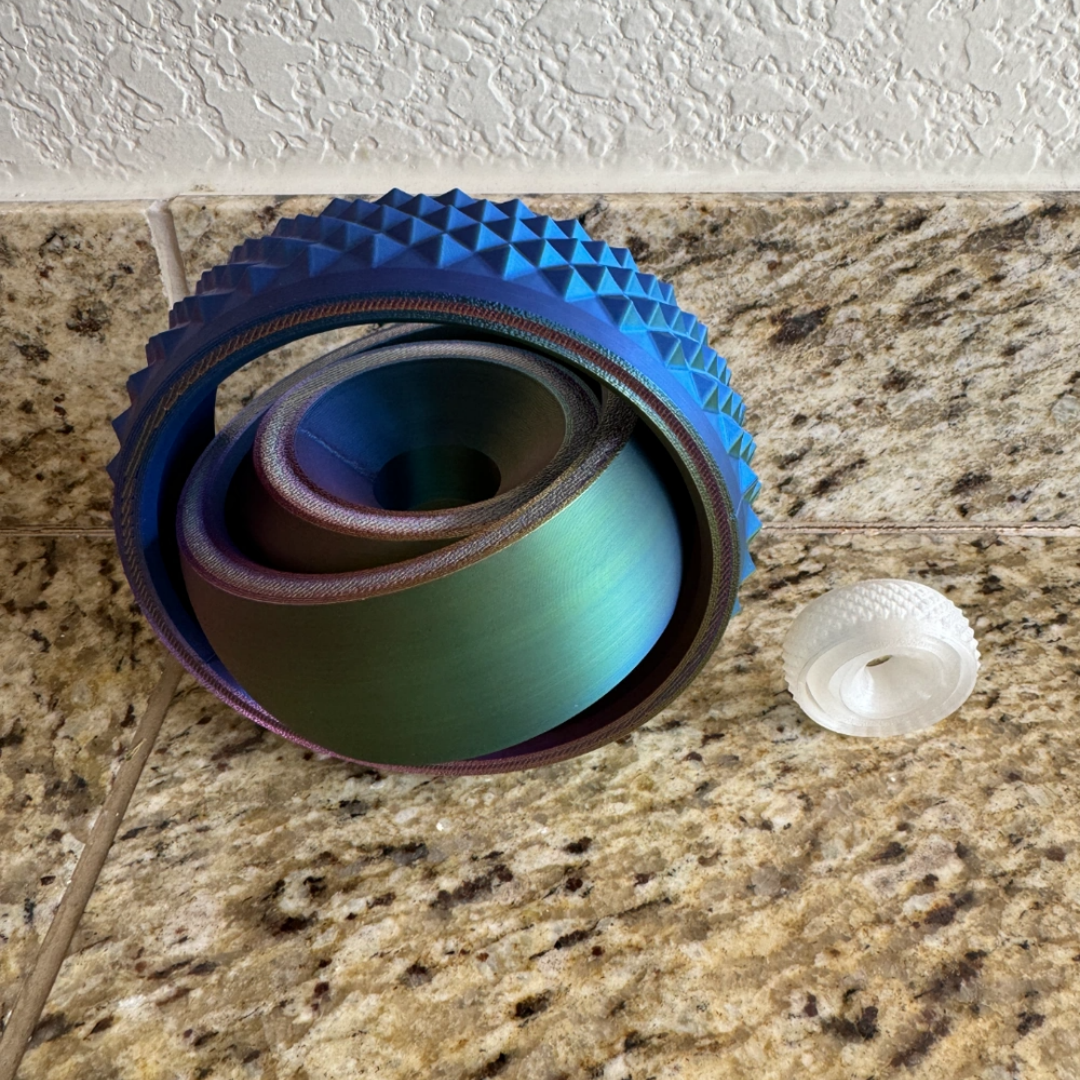 Novo brinquedo de bola rotativa impressa em 3d, giroscópio universal em forma de o, rotação por gravidade, alívio de ansiedade, descompressão, brinquedo legal: Cáqui escuro